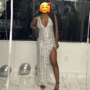 Silver long dress